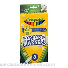 Crayola Ultra-Clean Washable Markers Color Max Fine Line Classic Colors 8 Ea Pack of 18 B00KOANQD4